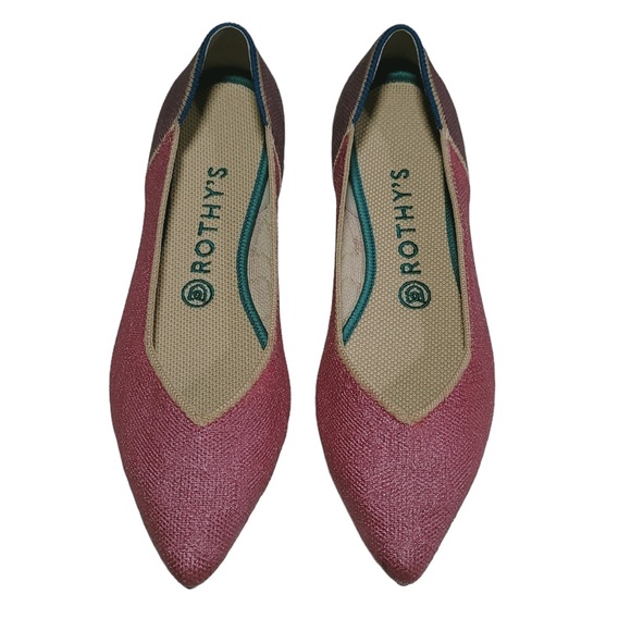 Rothy's Shoes - Rothy’s Pink & Purple Customized Painted Points Sz 9